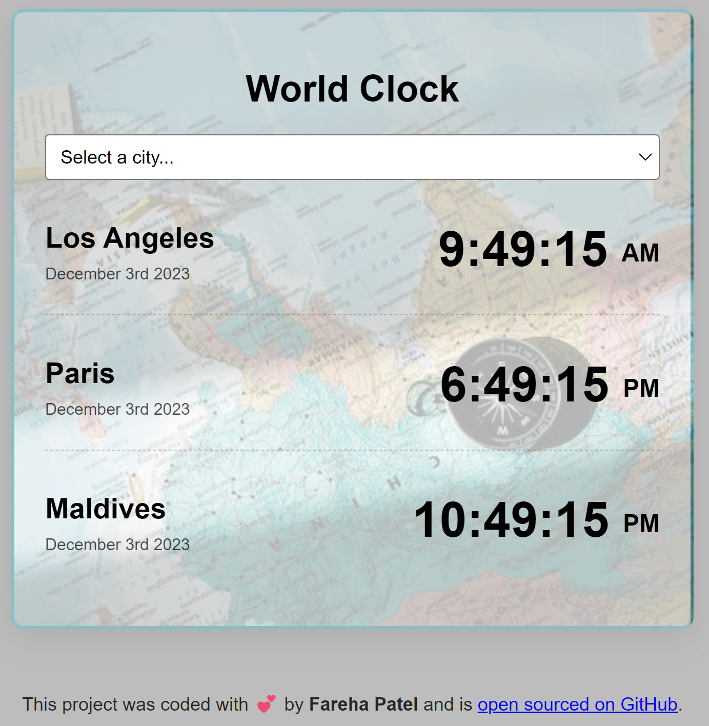 World-clock project preview